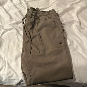Tan Relaxed Fit Joggers with Elastic Cuffs